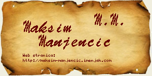 Maksim Manjenčić vizit kartica